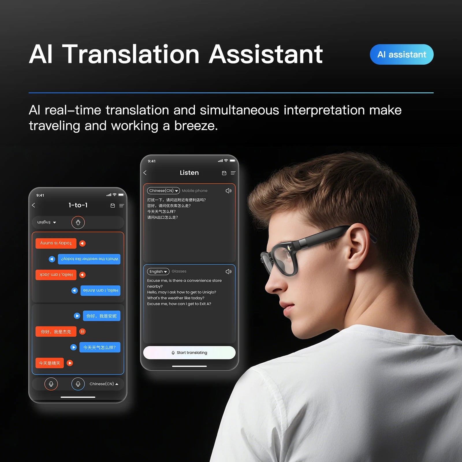 EIGIIS AI Smart Glasses with 4K Vision and Instant Translation